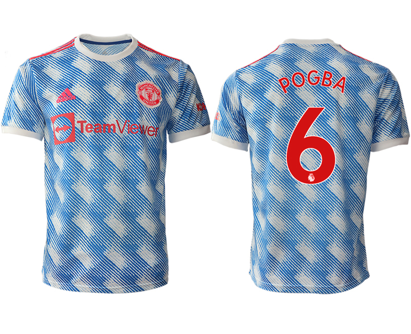 Men 2021-2022 Club Manchester United away aaa version blue #6 Soccer Jersey